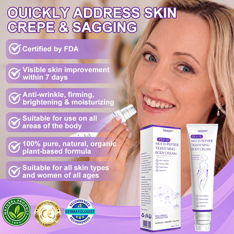 FDA Official: HISKIN® PDRN Multi-Peptide Massaging Body Roller Cream- Anti-aging, Hydrating, Skin Firming & Lifting, Skin Repair, Even Tone, Acne and Dark Spot Treatment, Wart and Mole Removal, and Psoriasis Relief.